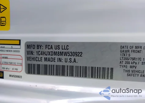 2021 Jeep Wrangler Unlimited Willys 4X4 z USA, uszkodzony, nr VIN 1C4HJXDM8MW530922